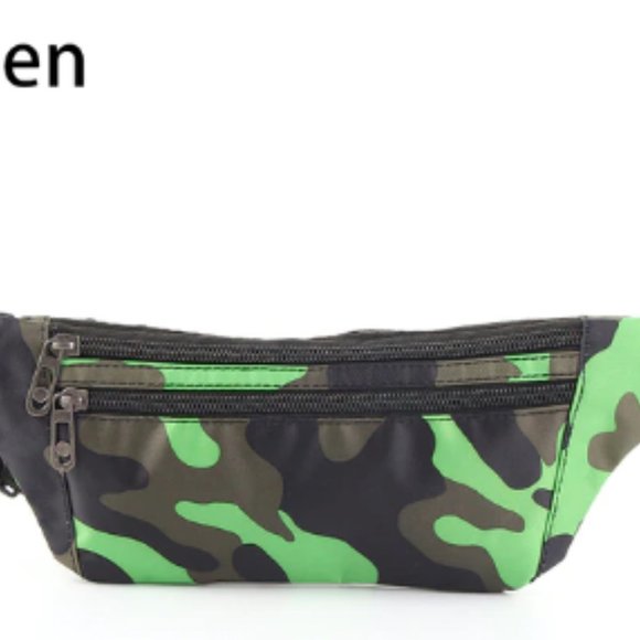 Camouflage Dark Grain Unisex Canvas Bum Bag - Picture 4 of 7